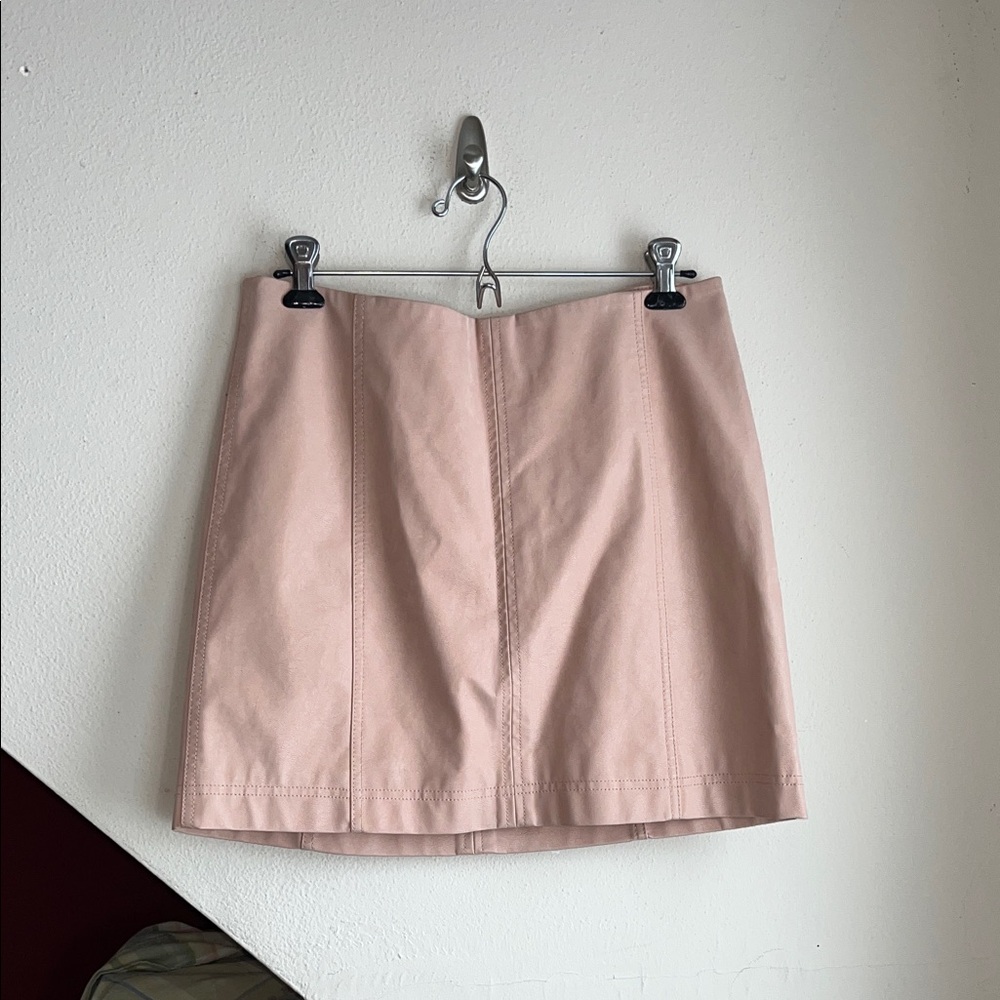Free People Blush Microsuede Mini Skirt